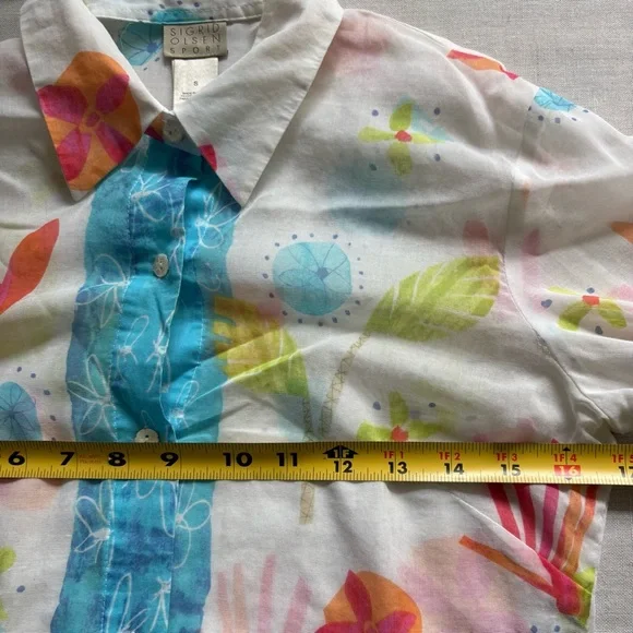 Sigrid Olsen Sport Maui Waves Floral Shirts Women’s Small S - Picture 5 of 6